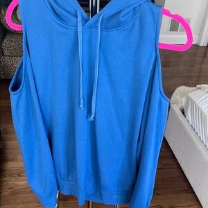Savvy Blue Shoulder Cut out Hoodie